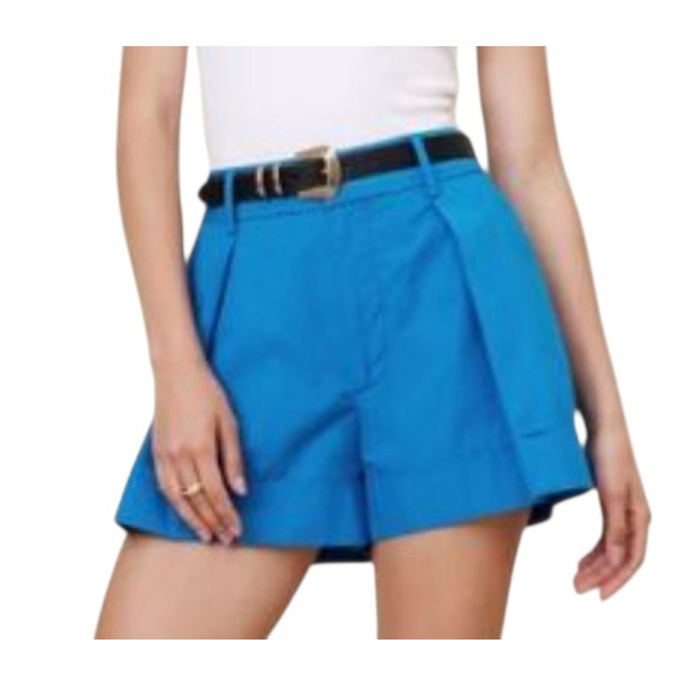 Banana Republic Women Cotton Blend Pleated Shorts 8 Waist 30" Inseam 4" NWT $70